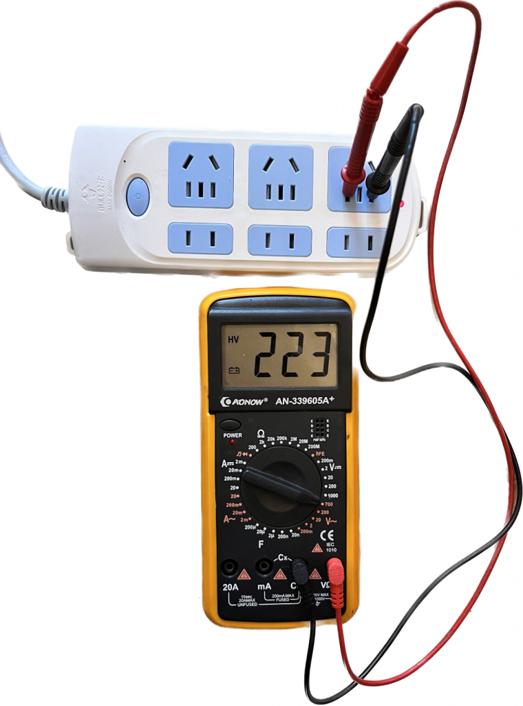 Identify the phase and neutral wires of low-voltage AC power supply by multimeters